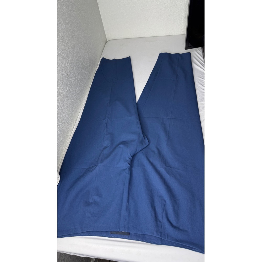 Piazza Sempione Audrey Blue Cotton Blend Side Zip Pants Made in Italy Size 52